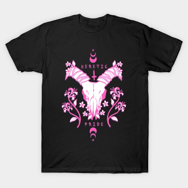 Heretic Pride Pink T-Shirt by jekylldraws